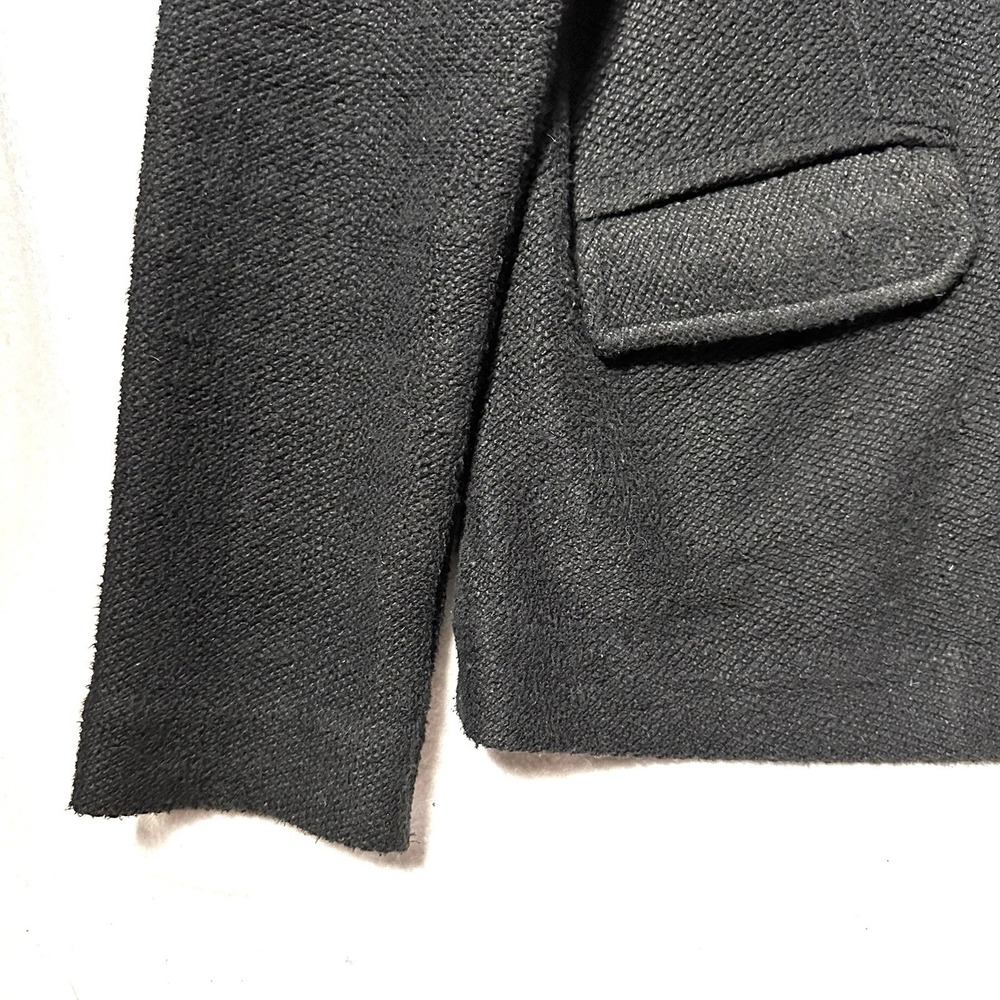 Maeve Knit Blazer Jacket L Large Anthropologie Long Sleeve Gold Button Black - Picture 6 of 10